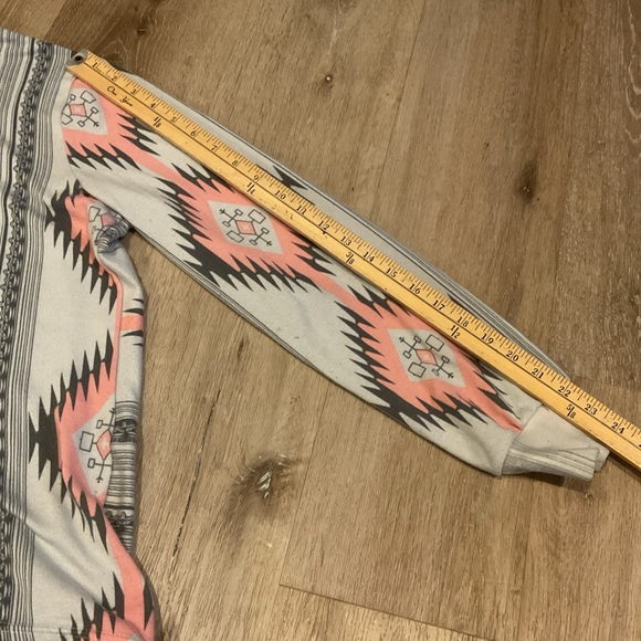 Myobe - Geometric Patterned Open Front Cardigan - Pink Gray White - Ladies 2XL - Picture 11 of 13